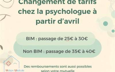 New tarifs 2026 Psychologue