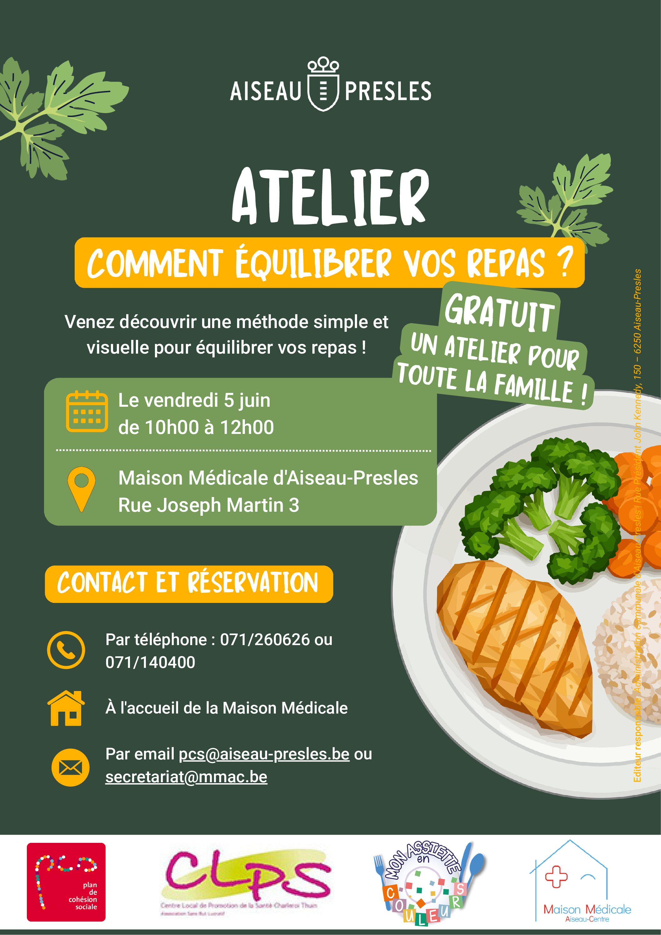 Atelier: Comment équilibrer vos repas?